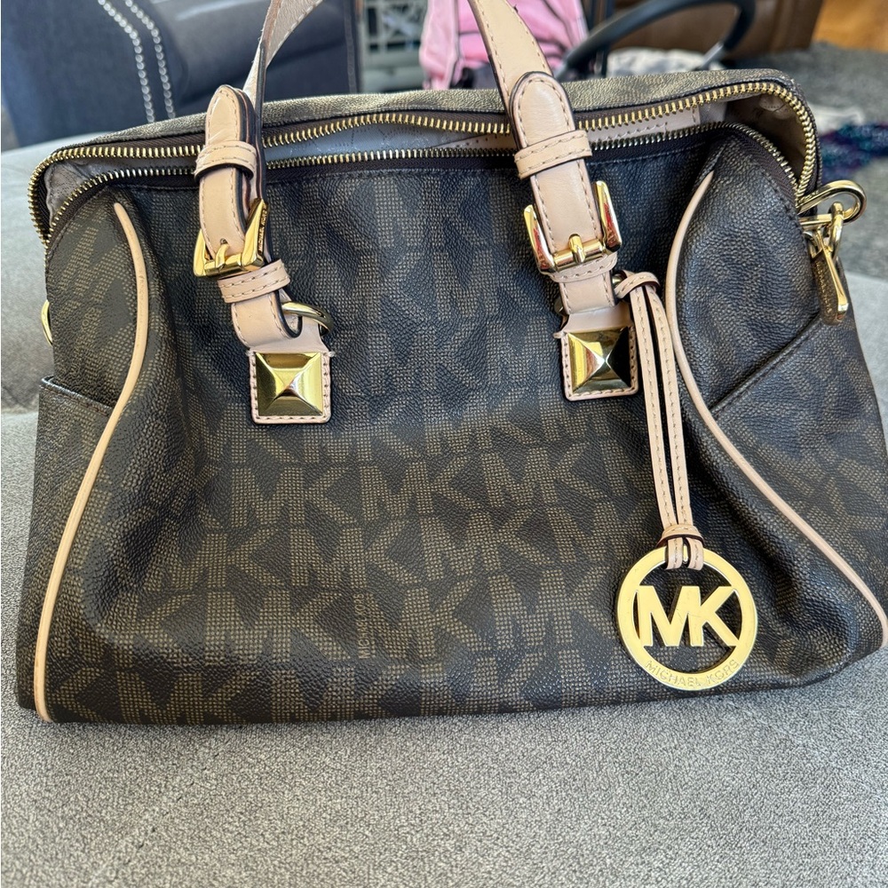 Michael Kors Brown and Gold Women's Bag